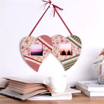 

White Heart Flower Photo Frame Wedding Picture Frame Home Decor Wall Picture Zakka Style Wood Frame