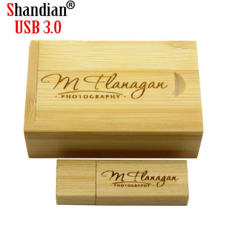SHANDIAN USB 3,0 флэш-накопитель в деревянном корпусе с логотипом на заказ бамбуковый usb с коробкой карту флэш-памяти с интерфейсом USB Memory stick флэш-накопитель флешки 4 GB 16 ГБ, 32 ГБ, 64 ГБ