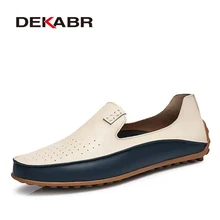 DEKABR Marca Verano Zapatos Causales de Los Hombres Mocasines Mocasines de Cuero Genuino Hombres Zapatos de Conducción Pisos de Alta Calidad Para Hombre talla 36-47