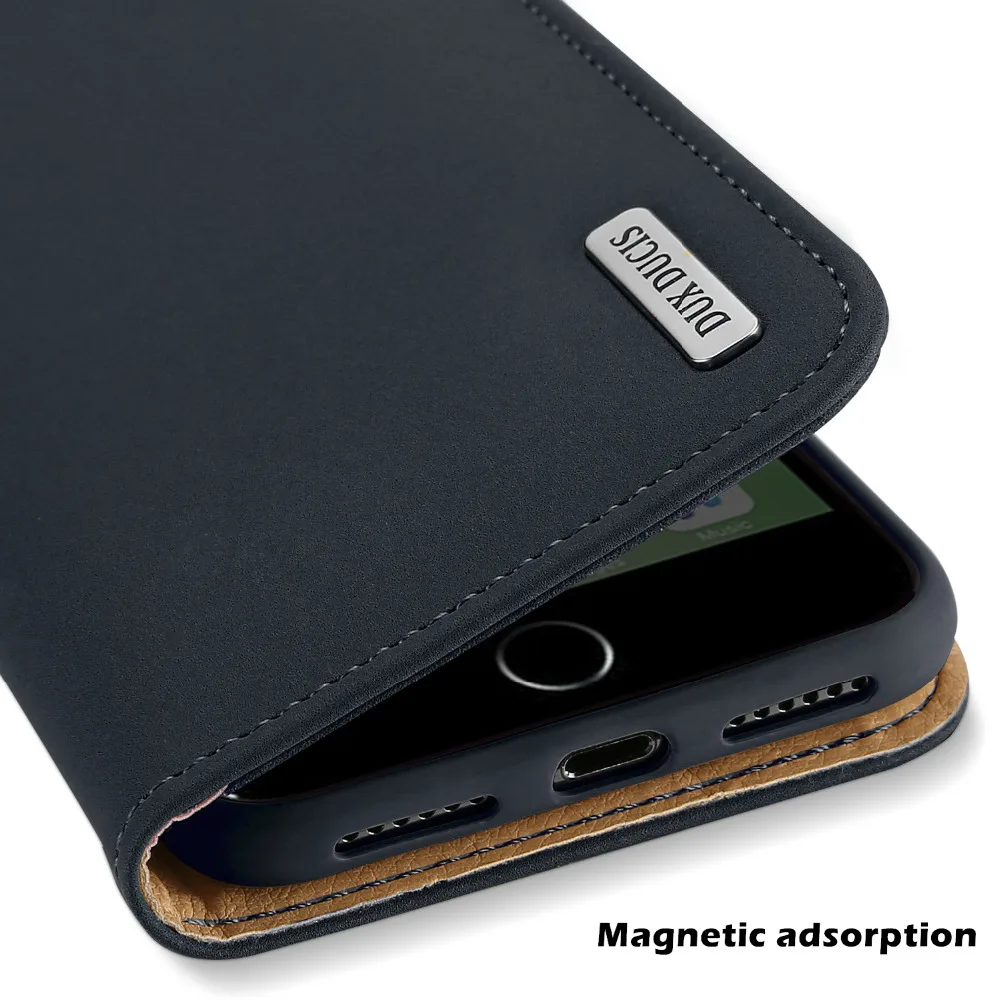 Флип чехол для телефона iPhone 6 6s 7 8 Plus Роскошный кошелек из воловьей кожи задняя