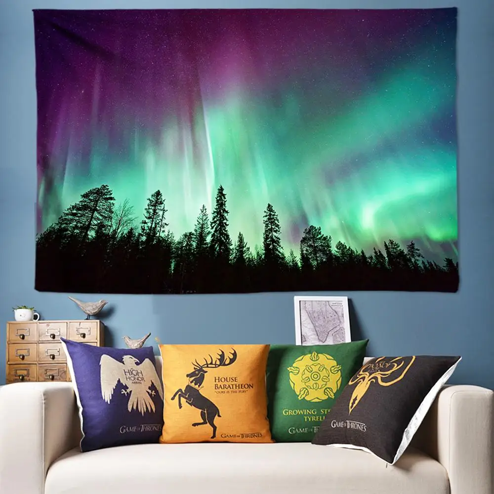 

Beautiful Northern Lights Nature Tapestry Wall Hanging Boho Hippie Psychedelic Wall Tapestries Large Tapestry Bohemian Wall Art