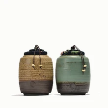 Мизинец грубая керамика антикварная чайная канистра ручной работы керамическая герметичная банка кунг-фу чайная церемония аксессуары Antiqu контейнеры для хранения