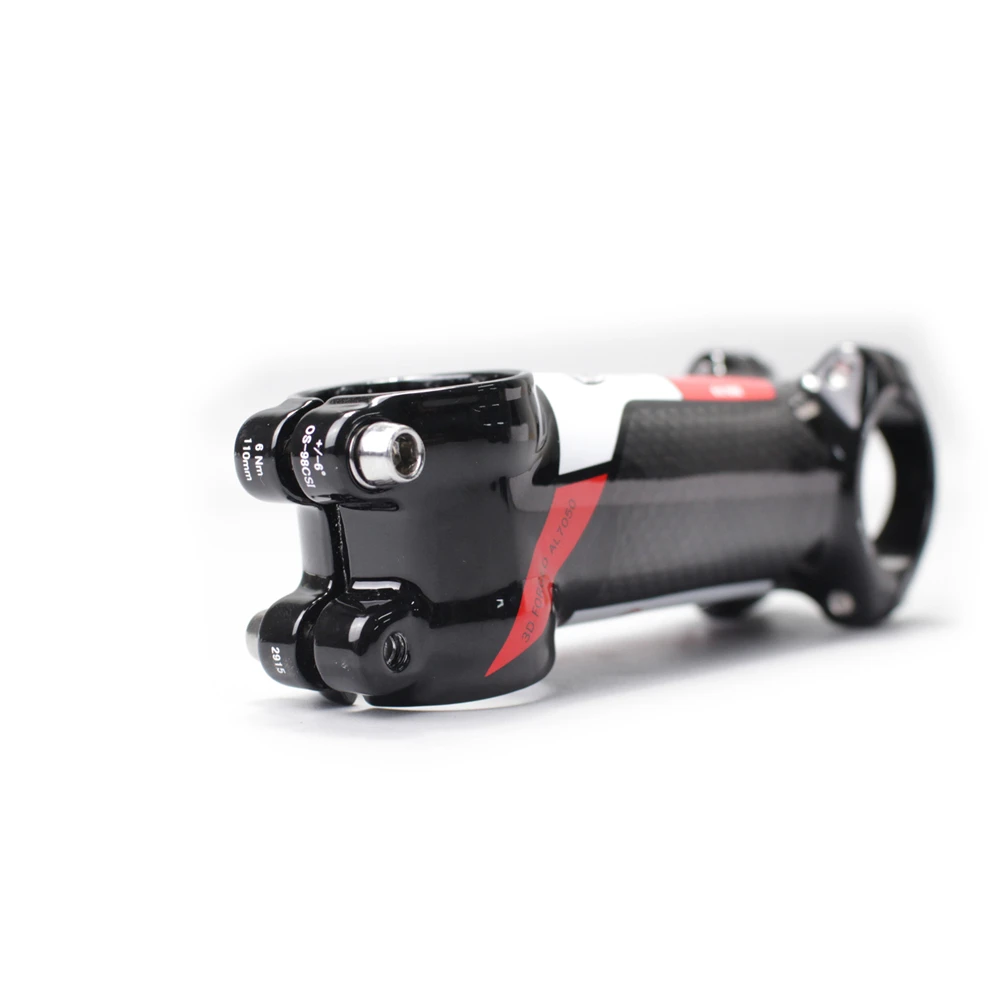 EC90 Carbon Stem 28.6-31.8 Ultra-light Aluminum+Carbon Fiber Riser Rod Stem Road Bike MTB Bicycle Stem Red (5)