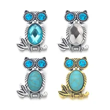 

Hot Owl w394 Crystal 3D 18mm 20mm Metal Snap Button For Bracelet Necklace Interchangeable Jewelry Women Accessorie Findings