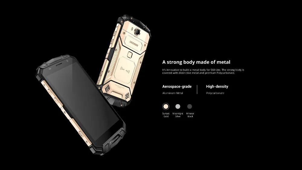 DOOGEE S60 Lite 4 ГБ 32 ГБ смартфон 5," IP68 Водонепроницаемый 4G 5580 мАч Восьмиядерный Android 7,0 NFC отпечатков пальцев мобильный телефон