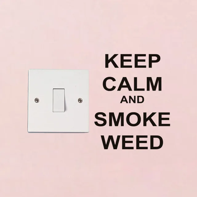 

KEEP CALM AND SMOKE WEED Vinyl Light Switch Decals Decor Wall Stickers Free Shipping