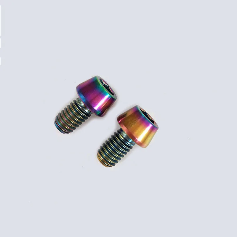 12 шт. в упаковке, M6x10mm винт из титанового сплава V тормозной провод TC титановый винт горный болт титановый велосипедный винт