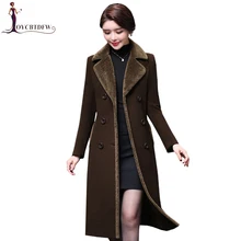 Autumn Women Wool Coat 2018 New Large size 4XL Woolen Jacket Female Long Solid Color Thick Elegant Cashmere Outerwear Coats Warm