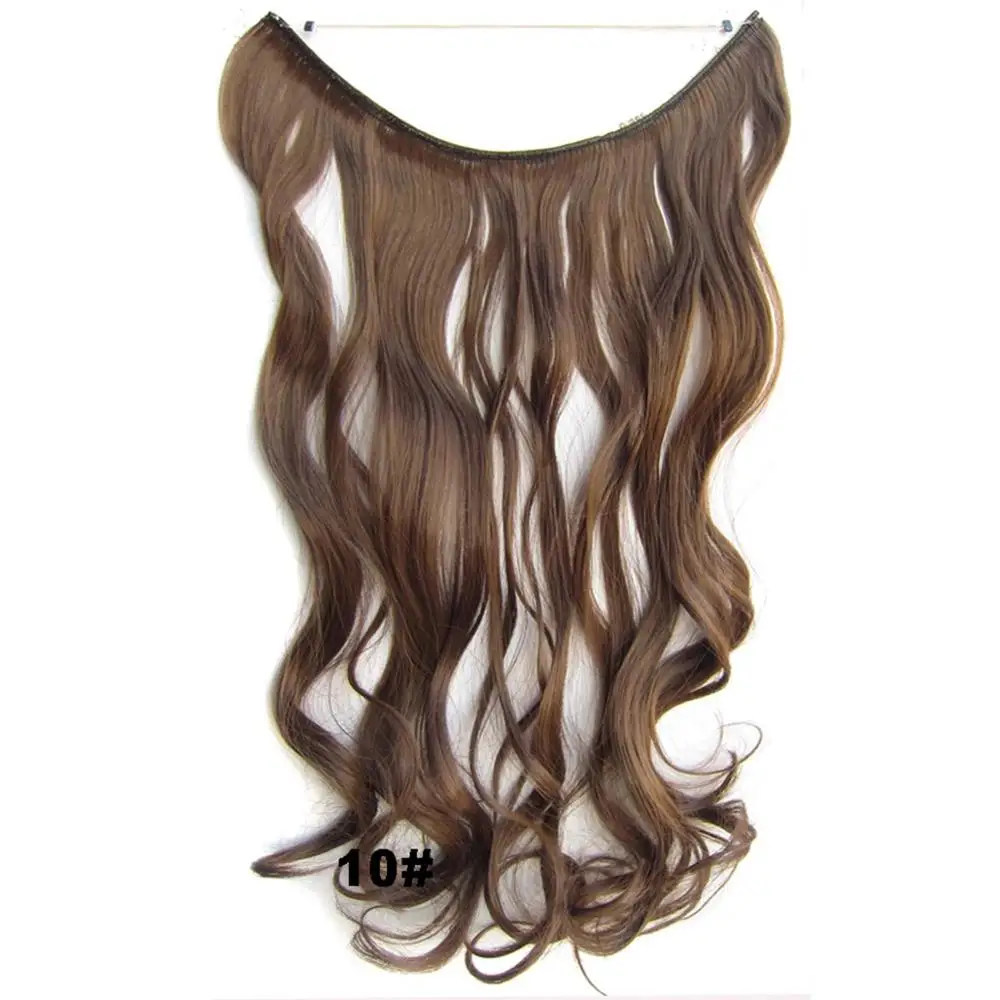 DELICE, 22 дюйма, прозрачные длинные кудрявые волосы для наращивания, термостойкие синтетические волосы для наращивания, без зажимов - Цвет: #10