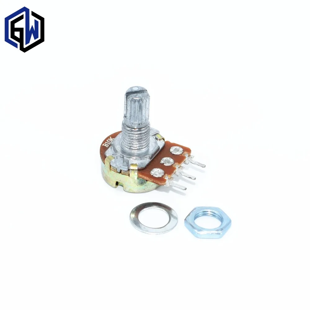 

200PCS WH148 B10K Linear Potentiometer 15mm Shaft With Nuts And Washers