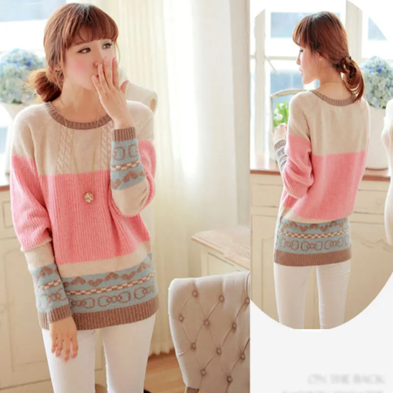 2014 New Fashion Winter Women's Sweater Korean Girl's Loose Pullover