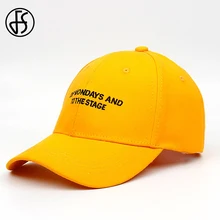 FS летняя Высококачественная хлопковая бейсболка для женщин и мужчин Уличная Кепка Femme желтая розовая мужская шляпа