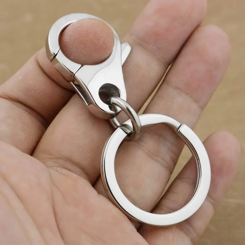 

LINSION 316L Stainless Steel Simple KeyChain Mens Boys Biker Rocker Punk KeyChain 3P003KC