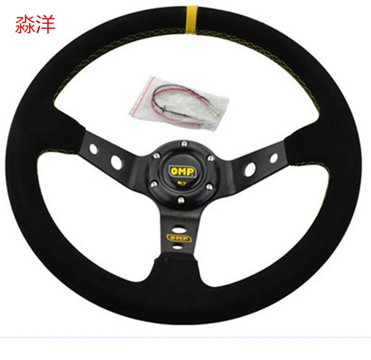 

Top racing sports 14" OMP Steering Wheel OMP Suede Leather Steering Wheel Deep Dish Racing Sport Steering Wheel