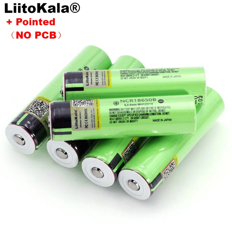 Liitokala новая NCR18650B 3,7 v 3400 mAh 18650 литиевая аккумуляторная батарея с заостренными(без PCB) батареями