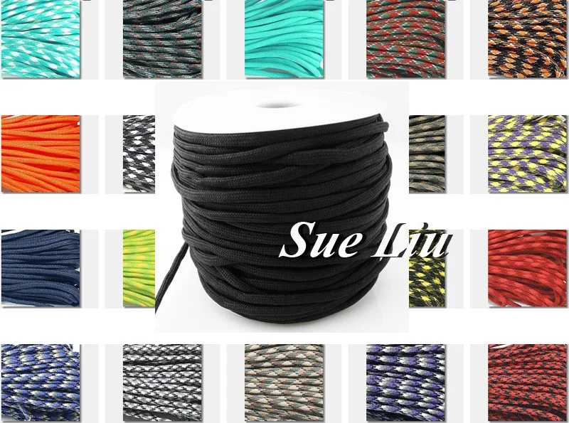 

160FT/spool Paracord 550 Parachute Cord Lanyard Rope - Around 50M, 3.5-4MM