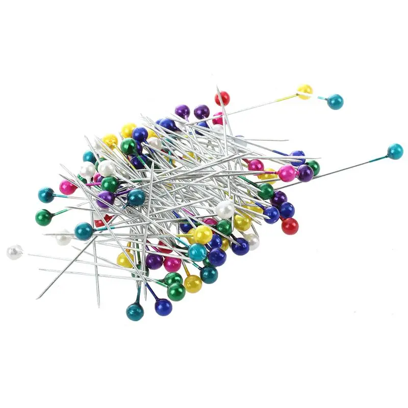 

Multicolor Faux Pearl Bead Needlework Sewing Crafts Ball Head Pin Needles 70 Pcs