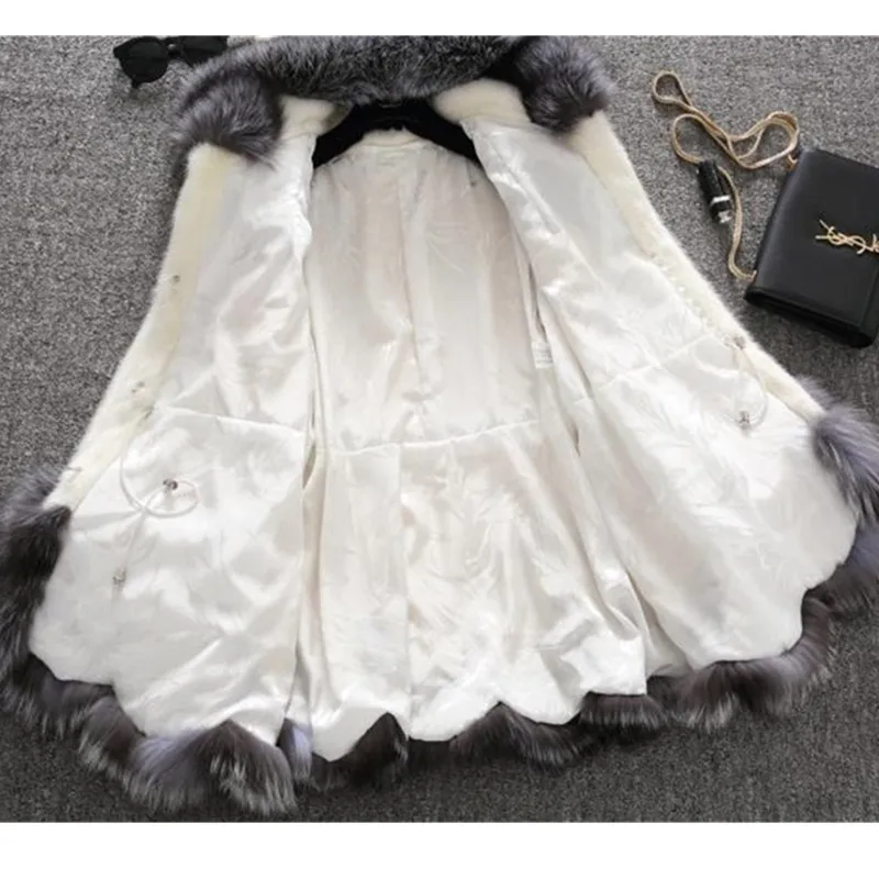 Faux Fur coat Women 2018 autumn and winter Mink coat Fox fur collar Hooded jacket Plus size 6XL top Fur coats female OKXGNZ 1751 Faux Fur coat Women 2018 autumn and winter Mink coat Fox fur collar Hooded jacket Plus size 6XL top Fur coats female OKXGNZ 1751
