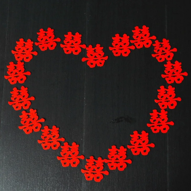 36 Pcs Lot Non Woven Mini Wedding Decorative Paper Cut Red Double