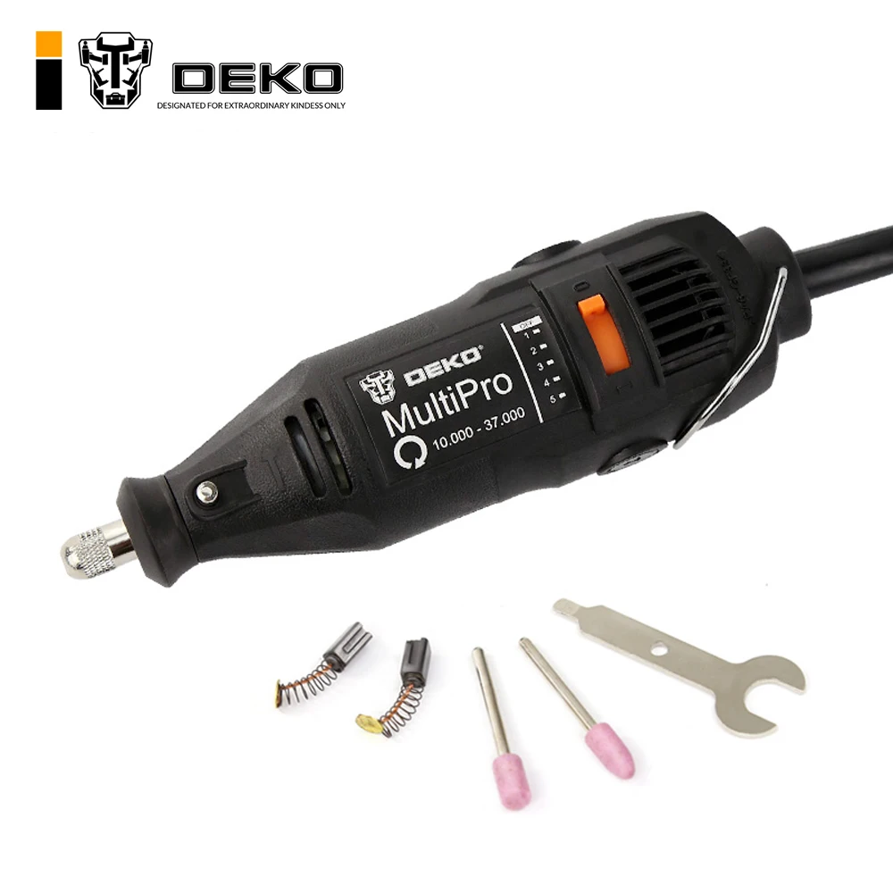 

DEKO 220V 130W Dremel Style Electric Rotary Tool Variable Speed Mini Drill with 5PC Accessories Power Tools
