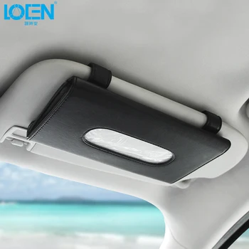 

LOEN 1XCar Sun Visor Leather Tissue Box For Audi Ford BMW Benz Peugeot Cadillac Land Rover Auto Interior Decoration Accessories