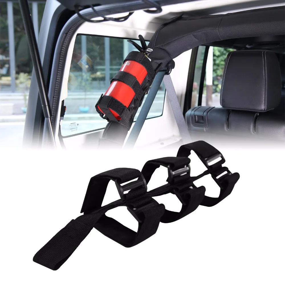 

Car Fire Extinguisher Auto Fixed Holder For Jeep Wrangler CJ JK TJ YJ Automobile Adjustable Roll Bar Fire Extinguisher Holder