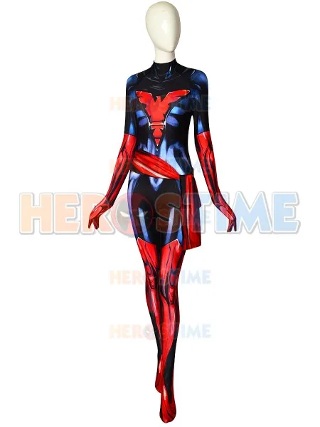 Костюм Феникса для косплея Zentai черный и красный костюм из джинсовой ткани серого