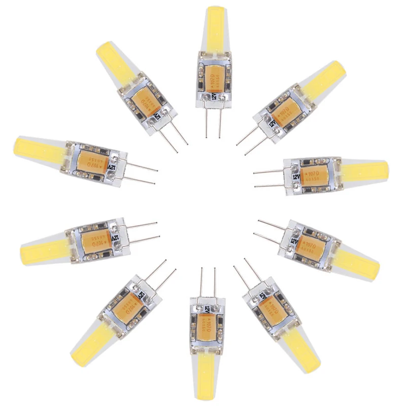 G4 1.5W 1505 COB 10pcs Warm White Nature Cold LED Non-Dimmable Silicone Bulb AC DC10-20V | Освещение