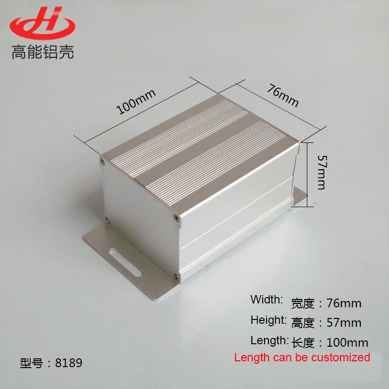 

1 piece aluminum housing case for electronics project case 57(H)x76(W)x100(L) mm 8189