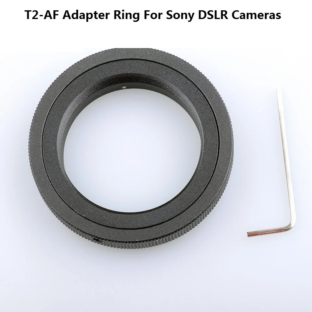 Black Aluminum T2 AF T Mount Lens DSLR Adapter Ring For Sony Cameras