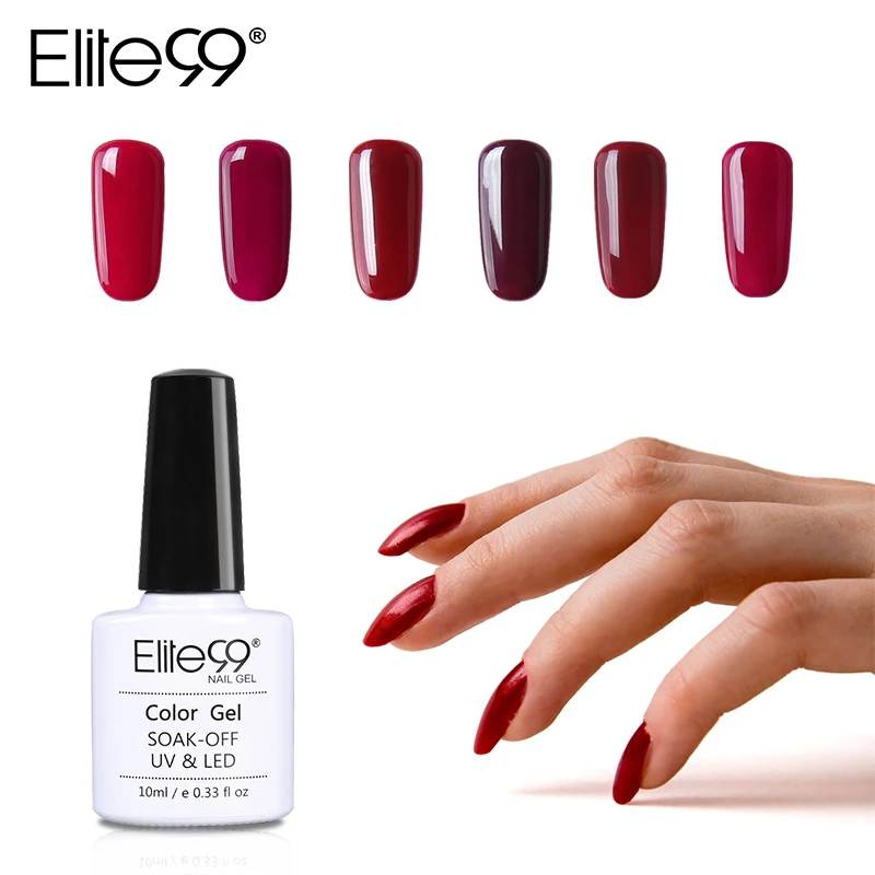 

Elite99 Wine Red Series 12 Colors Pick 1 UV Gel Nail Varnish Nail Gel Polish Gel LED UV Nail Art Manicure 10ML Gelpolish