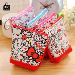 1 шт. Прекрасный hello Kitty pu кожаные кошельки для монет нулевой кошелек для девочек Женский кошелек, леди нулевые кошельки, Монета Сумка