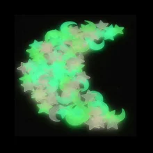 100 шт./компл. довольно светится в темноте с блестящими звездами; комплект из подходящих Луны люминесценции наклейки световой клейкая флуоресценции наклейка