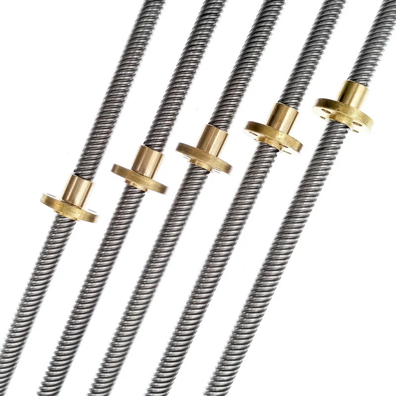 Lead Screw T8 300mm Linear Guide 3D Printers Parts helical pitch 2mm 4mm 8mm 10mm 12mm Trapezoidal Screws with nut afbeelding