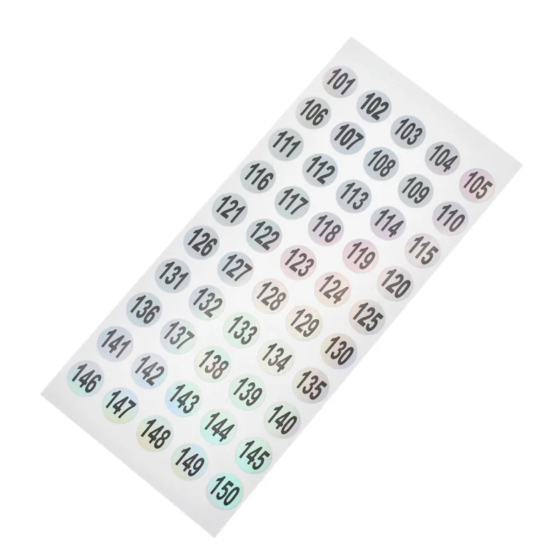 Self adhesive stickers adhesive stickers Waterproof 1-200 Laser Number Label Stickers For DIY Craft Self Adhesive Tags Sticker Home School Office Decoration