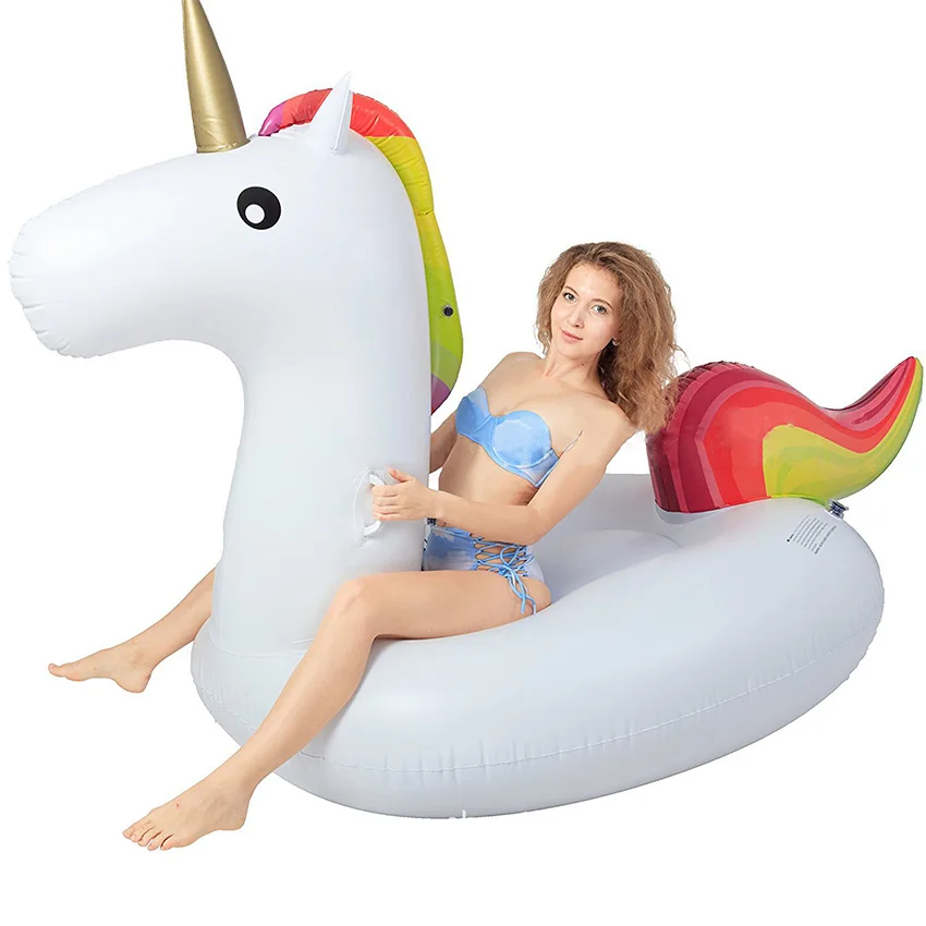 

Rooxin Unicorn Inflatable Swimming Ring 200cm Floating Swimming Pool for Adults Kids Summer Floating Swimming Mattress Water Toy