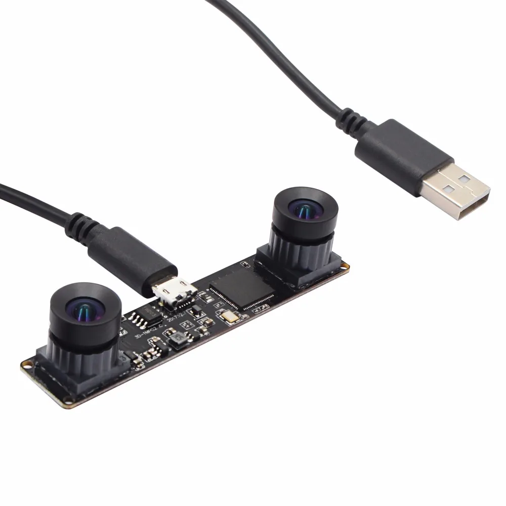  Synchronous Dual Lens USB Camera MJPEG 60fps 960P Stereo Mini Board Camera Module Free Driver with 