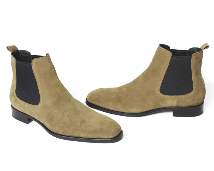 VIKEDUO/Коллекция года; классические ботинки «Челси»; мужские замшевые ботильоны ручной работы; мужские осенние туфли с квадратным носком на заказ; свадебные офисные Ботинки