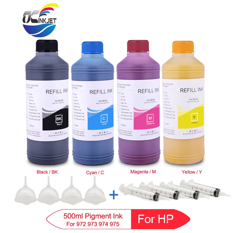 

4 X 500ml For HP 972 973 974 975 976 Pigment Ink For HP 352dw 377dw 452dn 452dw 477dn 477dw 552dw 577z 577dw P55250dw P57750dw