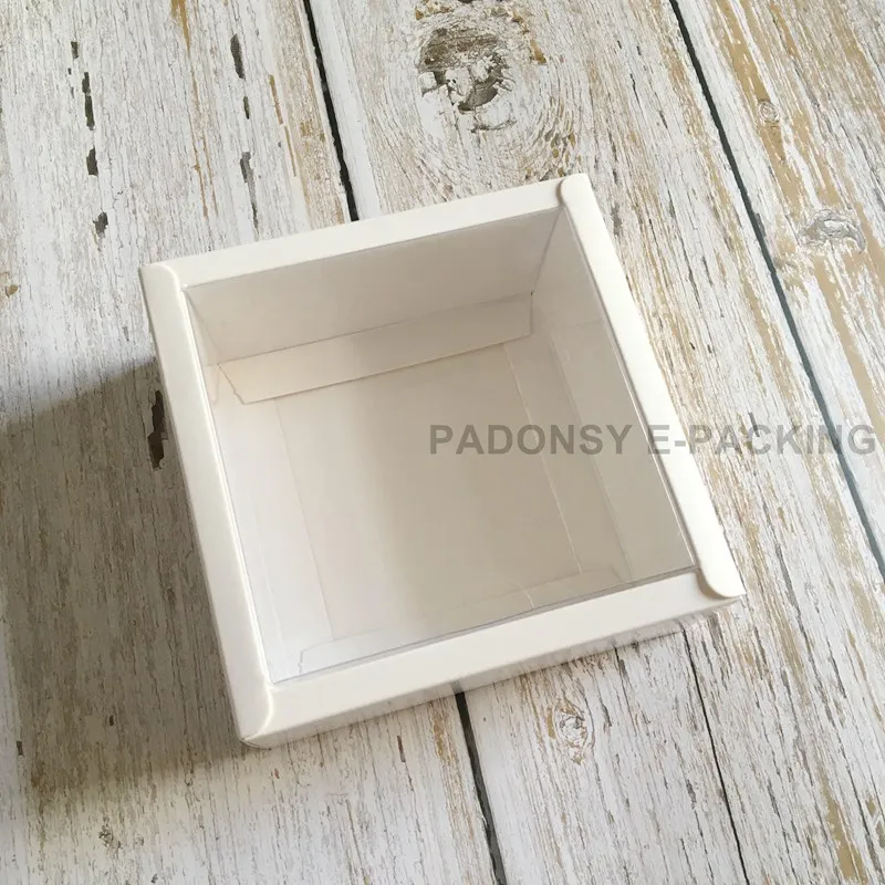 20 шт крафт-бумажная коробка прозрачная Обложка из ПВХ Подарочная коробка коробки Paxkaging Малыш обувь упаковочная коробка - Цвет: White Clear PVC