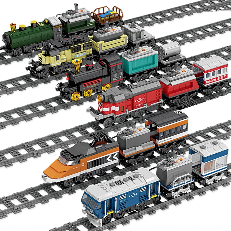 

New Liberated Train Blocks Technic Battery Powered Electric Legoing City Train Rail Building Blocks DIY Bricks Toys For Children