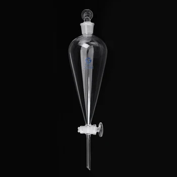 

500ml Clear Pyriform Separatory Glass Funnel Straight Drop Tube Borosilicate Glass Stopcock Stopper Chemistry Lab Stationery
