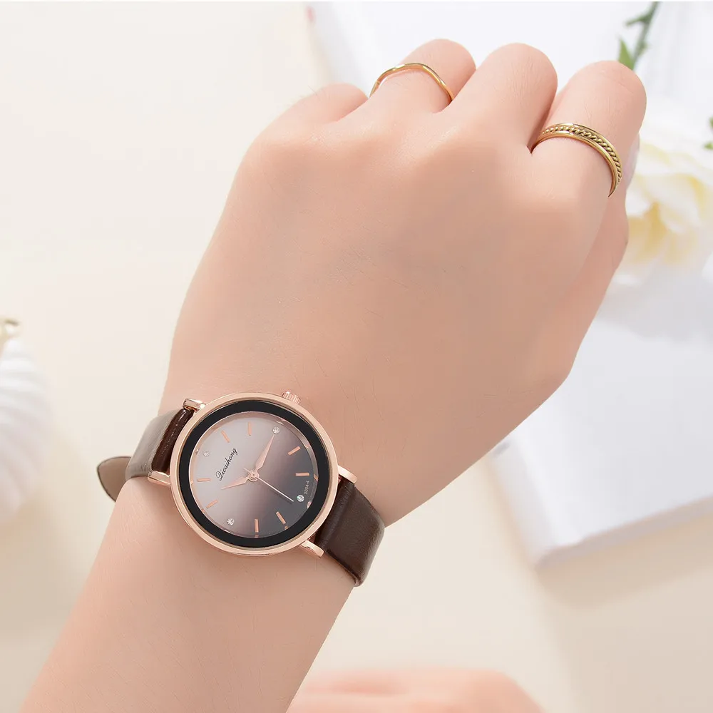 

Watch Female 2018 Horloges Vrouwen Women Watch Rainbow Pu Leather Analog Quartz Luxury Clock Casual Business Drop Shipping &Ff