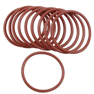 

10 Pcs 55mm OD 3.5mm Thickness Red Silicone O Rings Oil Seals Gaskets