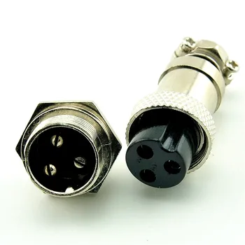 

4Pcs/Lot Gx16 Gx16-3 3P 3Pin 16Mm Male&Female Wire Panel Connector Plug Circular Aviation Connector Socket Plug