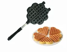 DIY herzförmigen Ei Waffel Kuchen Kuchenform Antihaft-doppel-aluminiumlegierung Seite Kekse Muffin Form Topf Backformen Backenwerkzeuge
