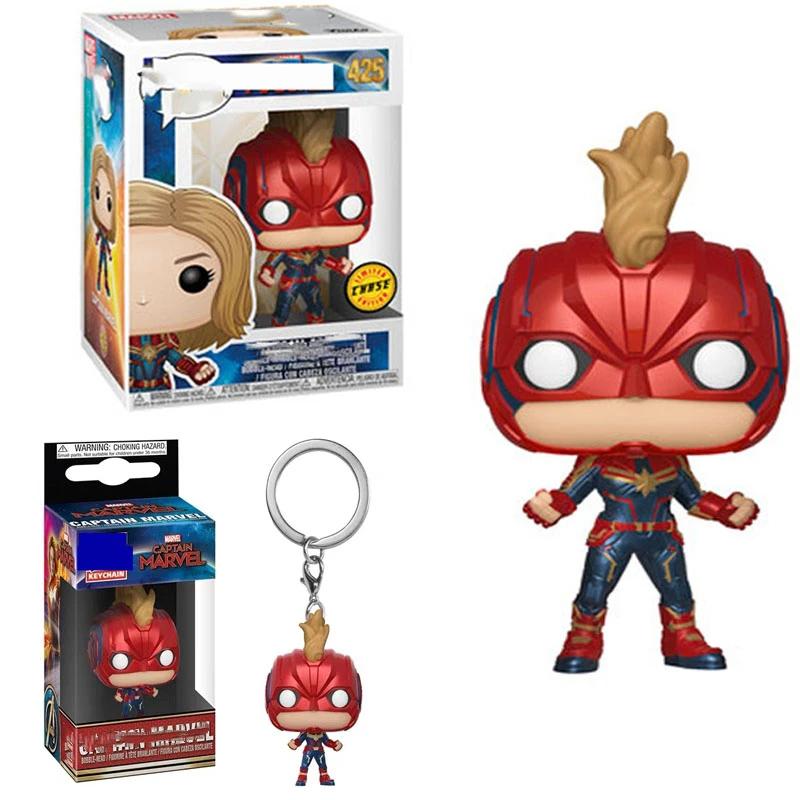 

Pop Captain Marvel Vinyl Action Figure Collectible Model Toy Marvel Avengers 3 Infinity War Keychain with Original Box