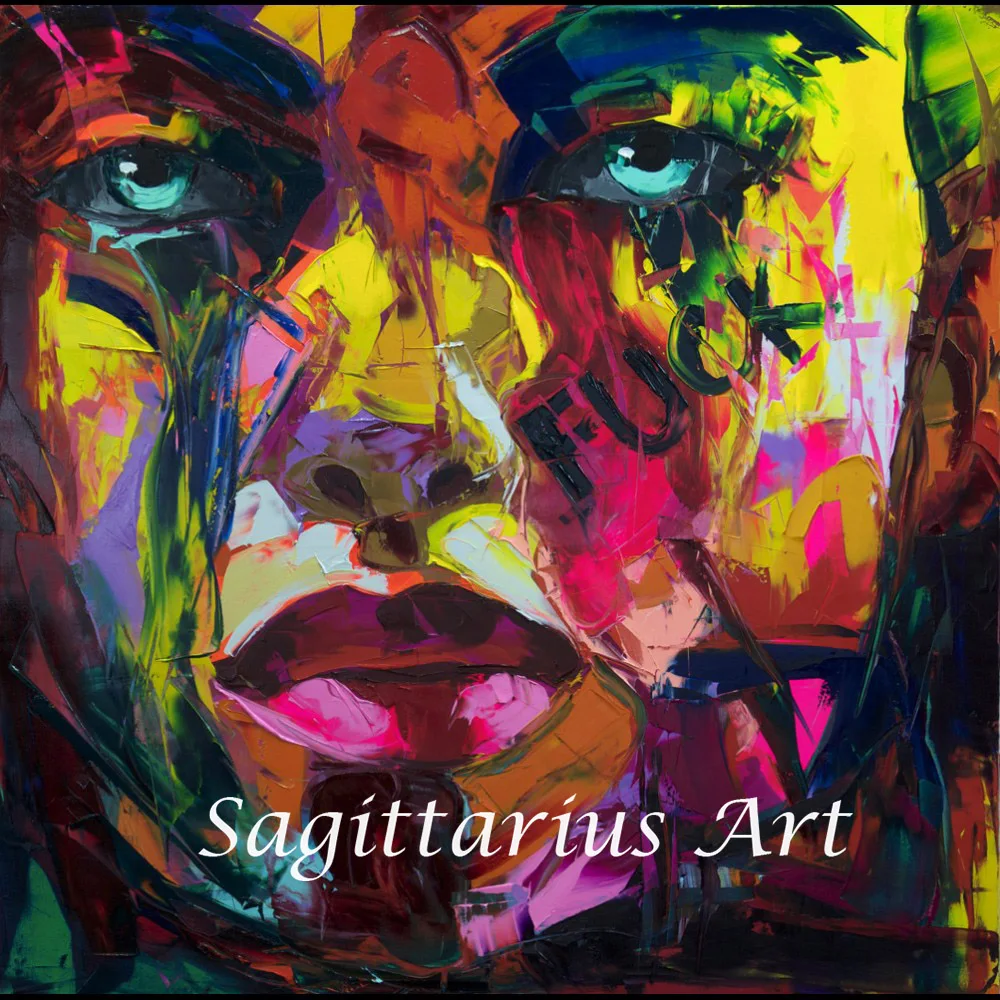 

Francoise Nielly Designers Hand Painted High quality Palette knife Abstract Oil Painting Canvas handmade Home Bedroom face Art