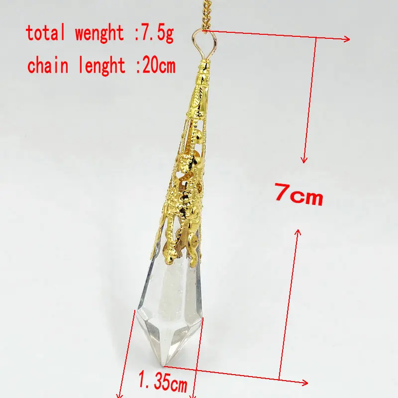 glass bell stone pendant female Reiki Pendulum Natural Stone Amulet Healing Crystal Pendant Meditation Hexagonal Pendulums for 6