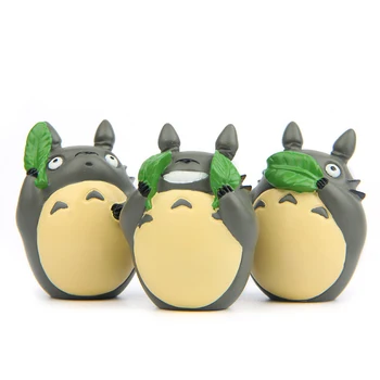 

3pcs/lot My Neighbor Leaf Sunshade Totoro Toys New Totoro Pvc Action Figure Collection Model Toy
